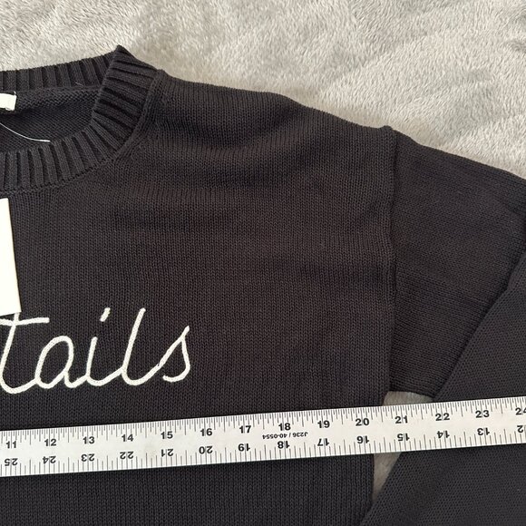 NWT Z Supply Cocktails Black Pullover Crew Neck Sweater Women's SMALL - Picture 5 of 6